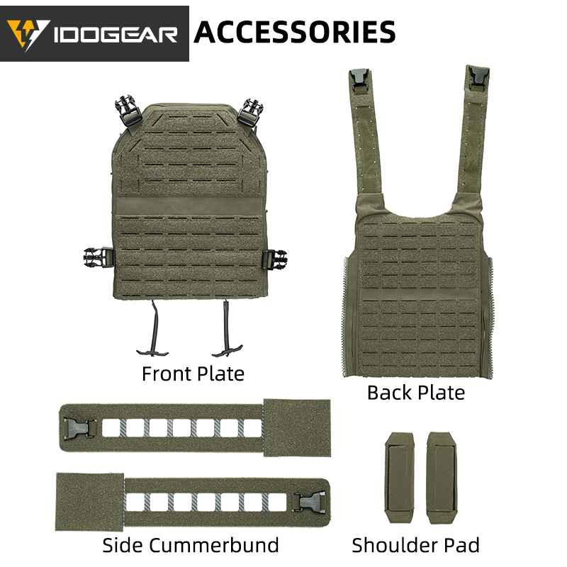 IDOGEAR Tactical Vest with Quick Release System Loop MOLLE Breathable Sweat-adsorbent Multi-function 3321