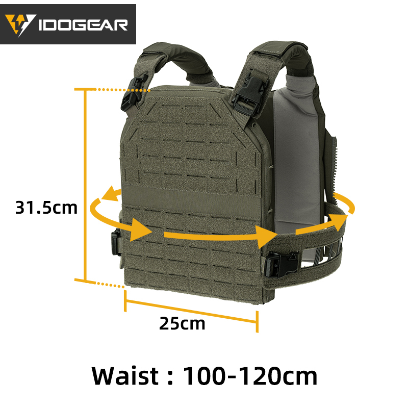 IDOGEAR Tactical Vest with Quick Release System Loop MOLLE Breathable Sweat-adsorbent Multi-function 3321