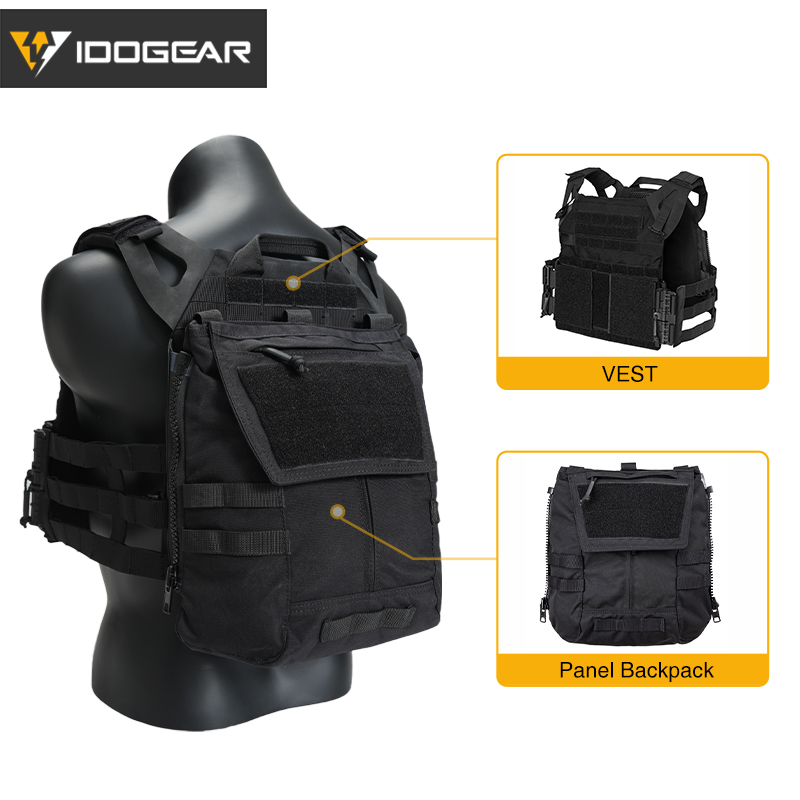 IDOGEAR Tactical JPC2.0 Vest CP Style with Zip-on Panel Pouch 3322-2Pack