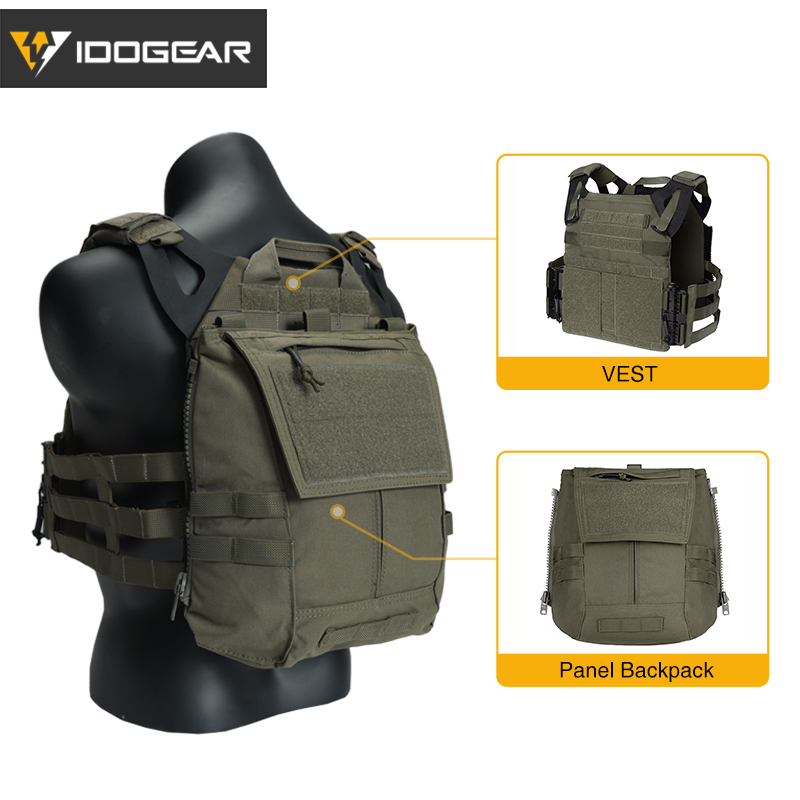 IDOGEAR Tactical JPC2.0 Vest CP Style with Zip-on Panel Pouch 3322-2Pack