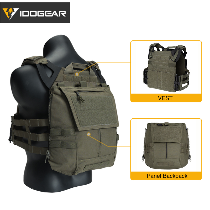 IDOGEAR Tactical JPC2.0 Vest CP Style with Zip-on Panel Pouch 3322-2Pack