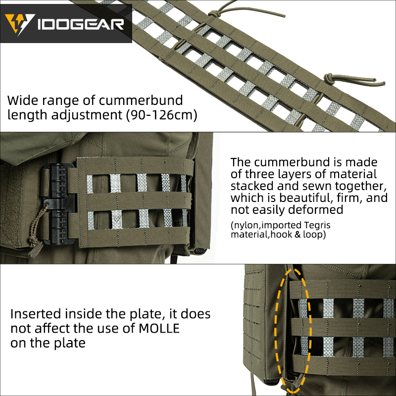 IDOGEAR Tactical G4 Vest with Quick Release Shoulder Strap Tegris Cummerbund MOLLE 3323