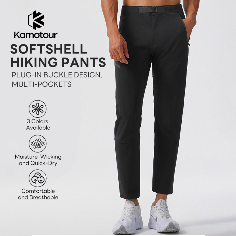 Kamotour Men's Straight-Fit Stretch Cargo Pant Softshell Hiking Pants Durable&Wear-Resistant 9204