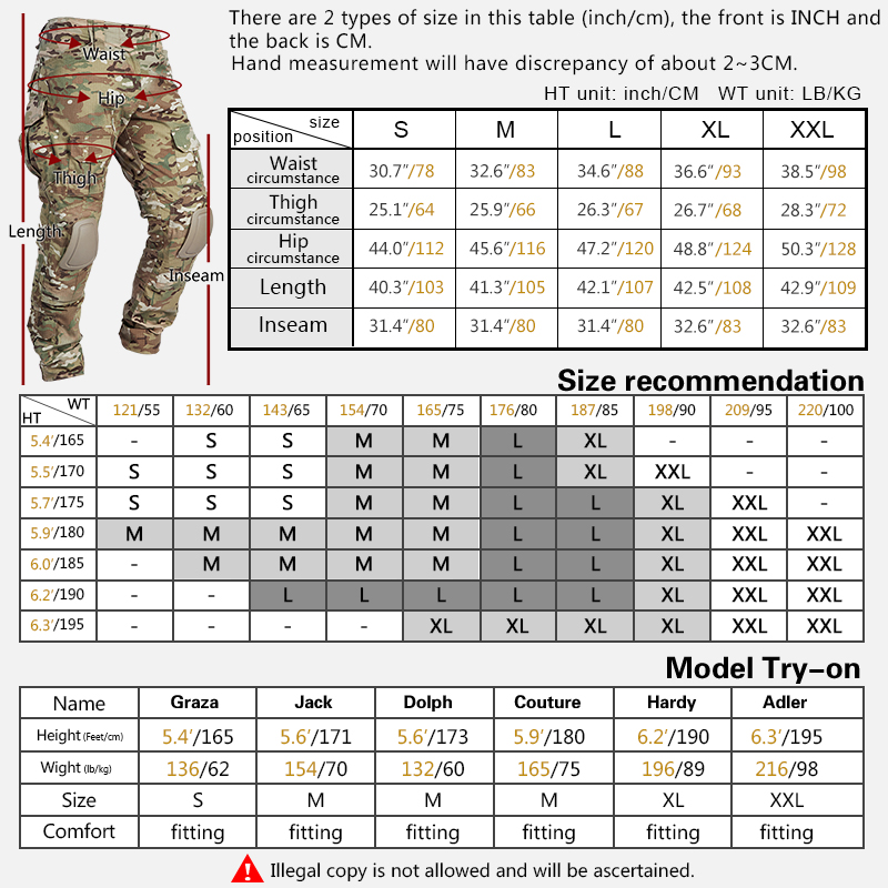 IDOGEAR G3 gevechtsbroek met kniebeschermers, cargobroek voor heren, tactische werkbroek, camouflage, militair, meerdere zakken, L