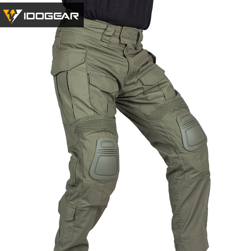 IDOGEAR Men's G3 Tactical Pants with Knee Pads Rapid Assault Camo Trousers move flexibly 3201