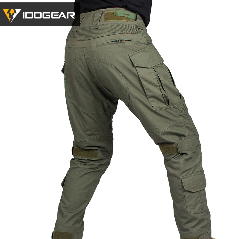 IDOGEAR Men's G3 Tactical Pants with Knee Pads Rapid Assault Camo Trousers move flexibly 3201