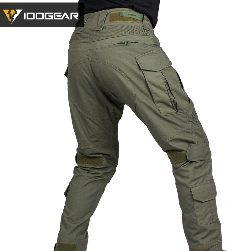 IDOGEAR Men's G3 Tactical Pants with Knee Pads Rapid Assault Camo Trousers move flexibly 3201