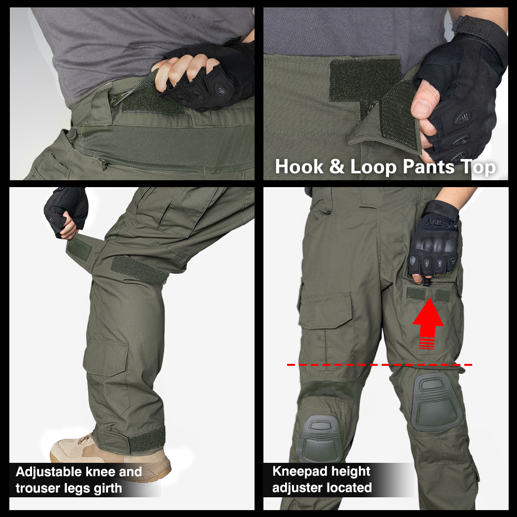 コンバットパンツ G3 IDOGEAR ブラック W32 IDOGEAR G3 Combat Black Suit Shirts & Pants with Knee Pads