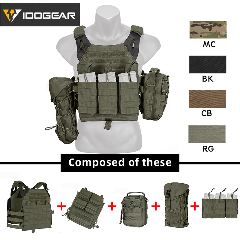 IDOGEAR Tactical CPC Vest Cherry Plate Carrier Tactical Vest Set Molly 3313-VT