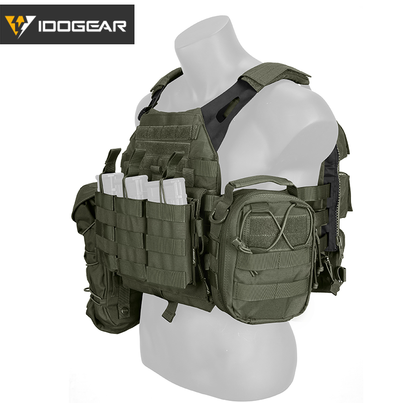 IDOGEAR Tactical JPC 2.0 Vest Set Plate Carrier with 4 Pouches 1164 GP Pouch + EMT Medical Pouch + Zip on Panel + 556 Magazine Pouch Outdoor Wargame Training Vest Full Set 3312