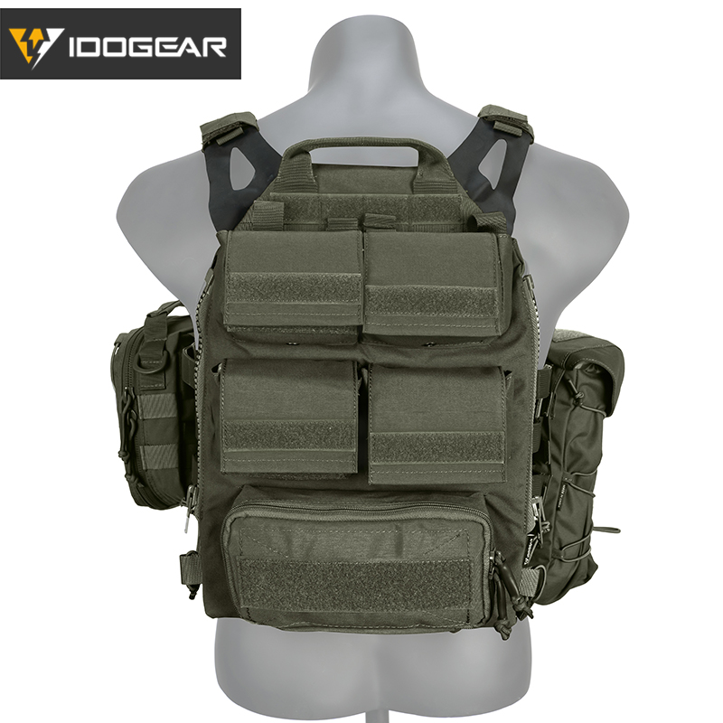 IDOGEAR Tactical JPC 2.0 Vest Set Plate Carrier with 4 Pouches 1164 GP Pouch + EMT Medical Pouch + Zip on Panel + 556 Magazine Pouch Outdoor Wargame Training Vest Full Set 3312