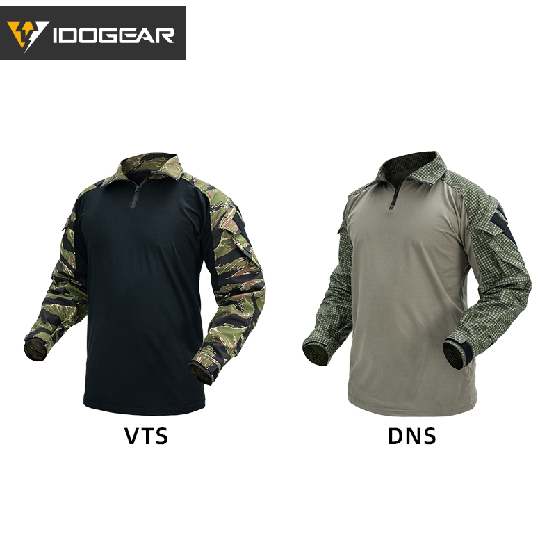 IDOGEAR Tactical G3 Combat Shirts with Elbow Pads Men's DNC Sport Shirts