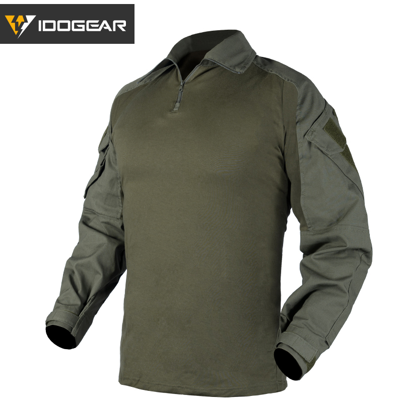 【HOT SALE】IDOGEAR Tactical G3 Combat Shirts with Elbow Pads Sport Men's Shirts 3101