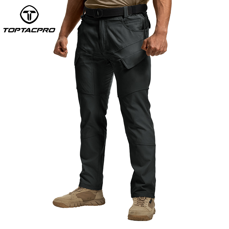 TOPTACPRO Men's Cargo Pants Water Resistant Ripstop Lightweight EDC Ou