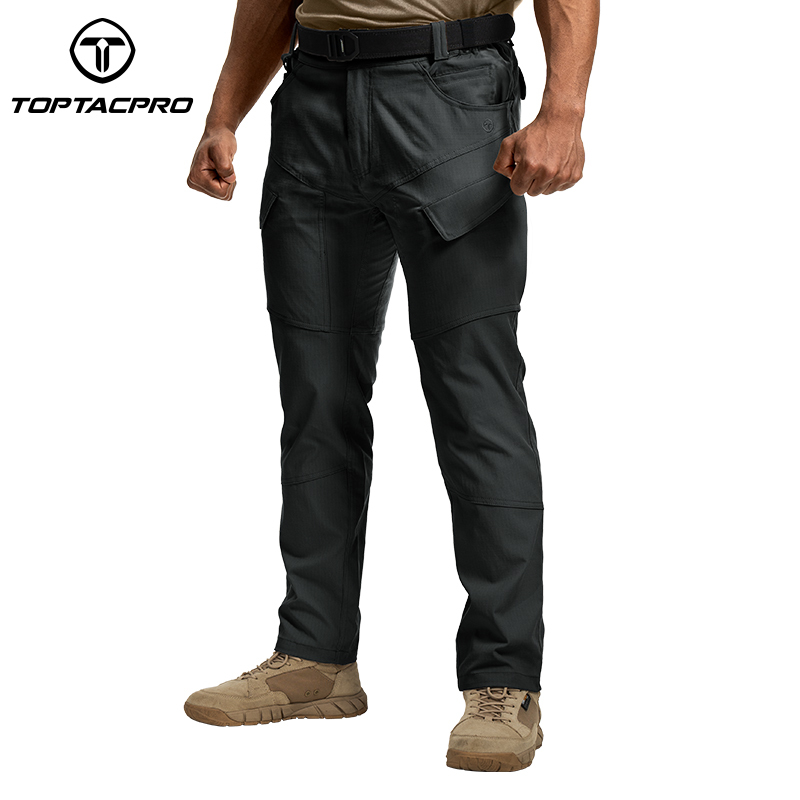 TOPTACPRO Men's Cargo Pants Water Resistant Ripstop Lightweight EDC Ou