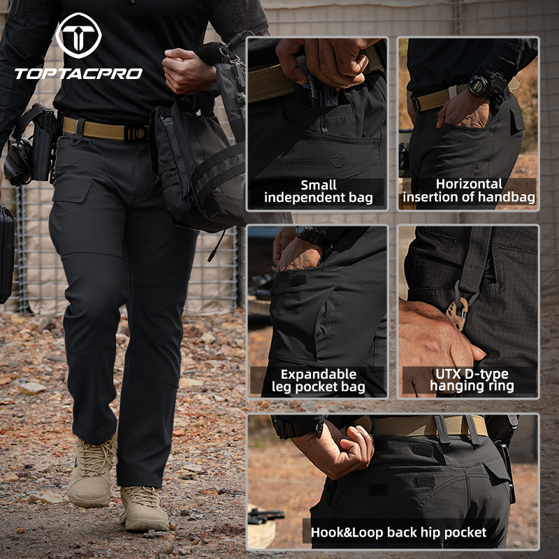 TOPTACPRO Men's Cargo Pants Water Resistant Ripstop Lightweight EDC Outdoor Work Hiking Pants 8201