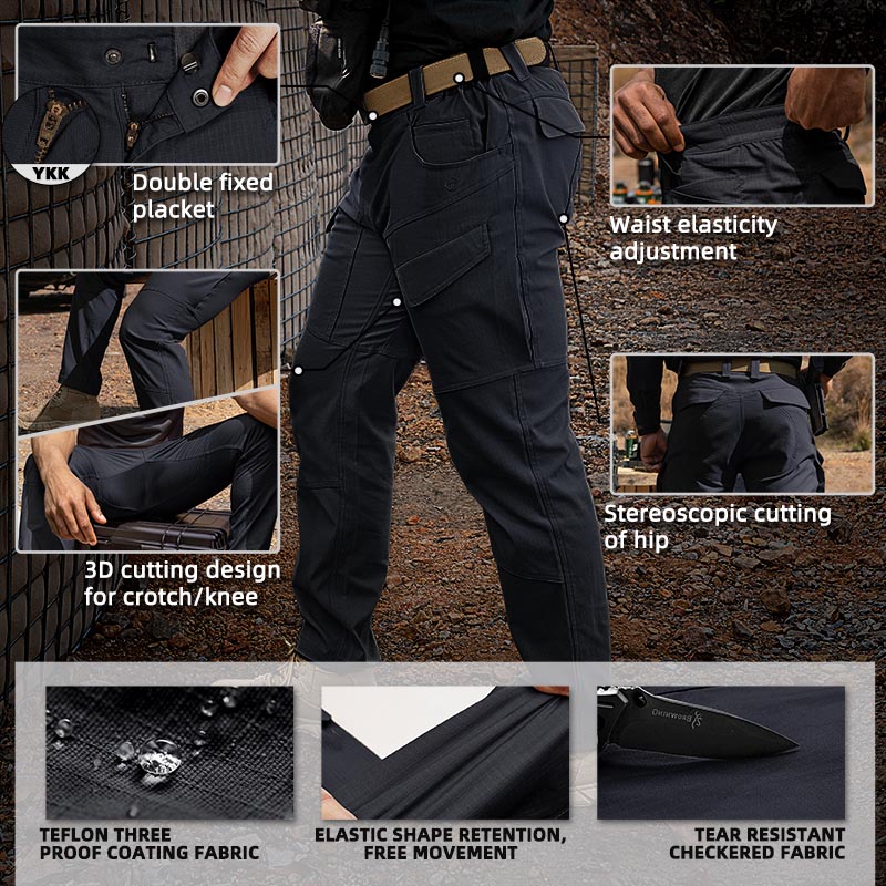 TOPTACPRO Men's Cargo Pants Water Resistant Ripstop Lightweight EDC Outdoor Work Hiking Pants 8201