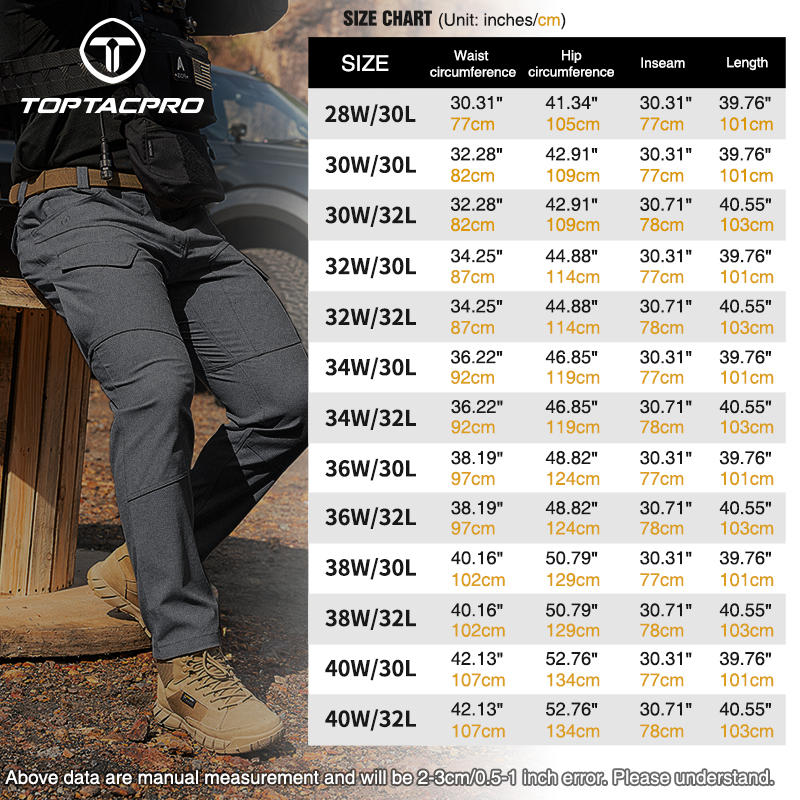 TOPTACPRO Men's Cargo Pants Water Resistant Ripstop Lightweight EDC Outdoor Work Hiking Pants 8201