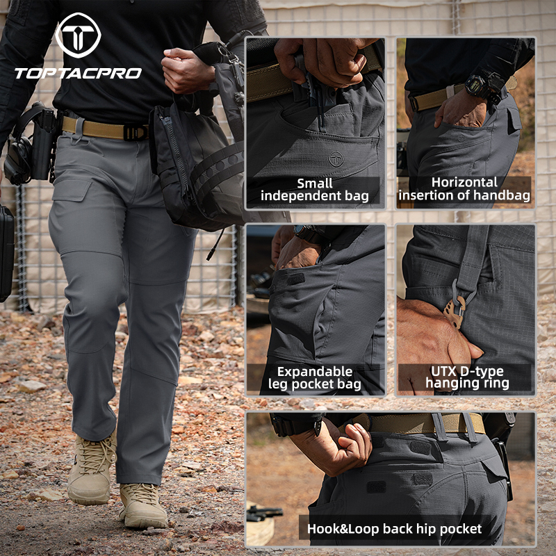 TOPTACPRO Men's Cargo Pants Water Resistant Ripstop Lightweight EDC Outdoor Work Hiking Pants 8201
