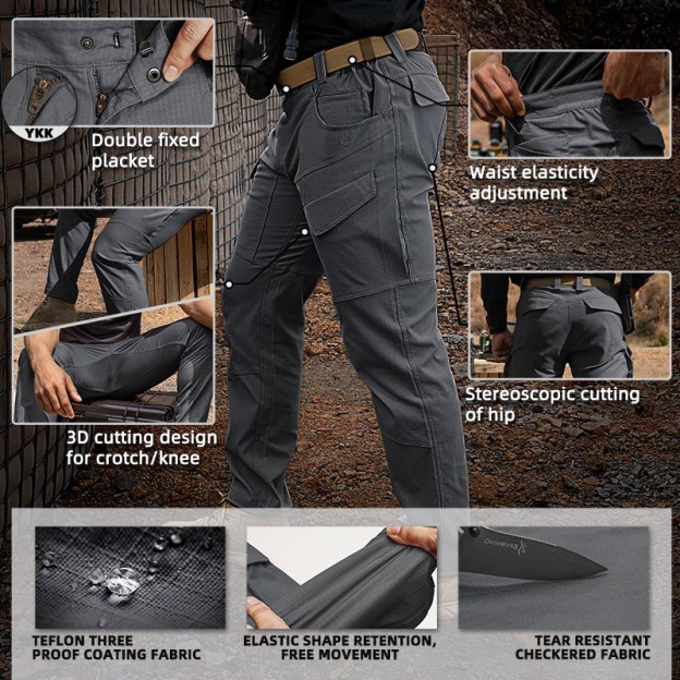 TOPTACPRO Men's Cargo Pants Water Resistant Ripstop Lightweight EDC Outdoor Work Hiking Pants 8201