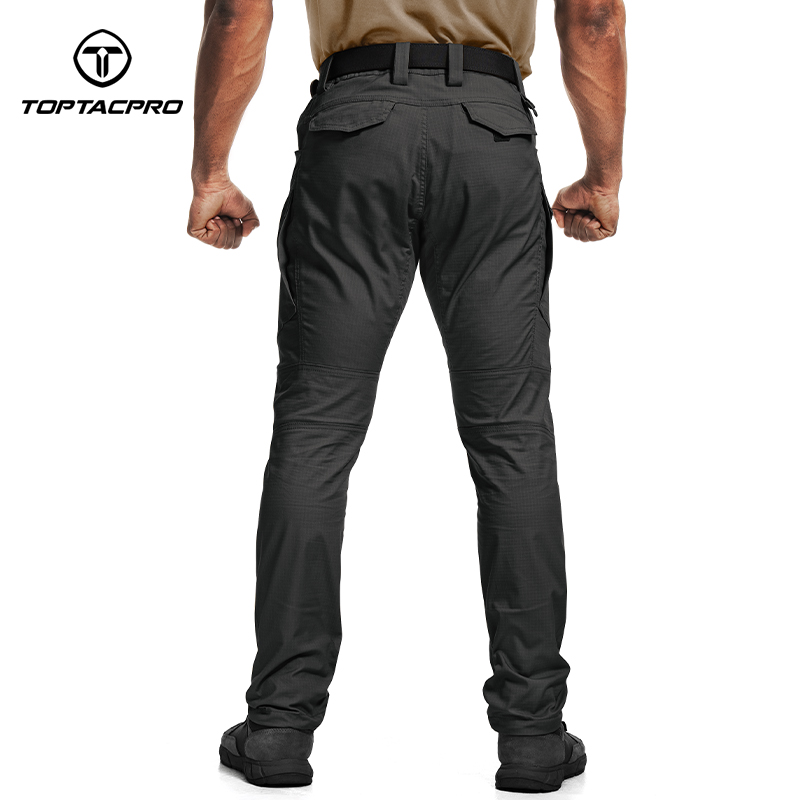 TOPTACPRO Men's Tactical Pants Flex Ripstop Cargo Trousers for Outdoor Hiking Work Casual Pants Large Capacity Pants