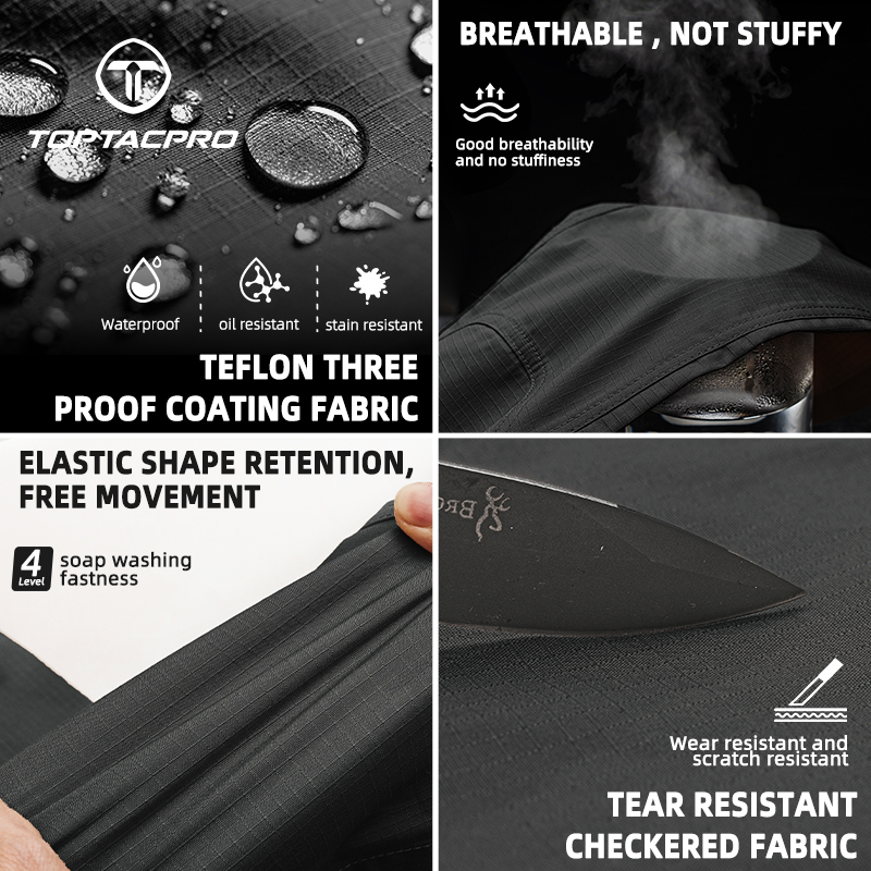 TOPTACPRO Men's Tactical Pants Flex Ripstop Cargo Trousers for Outdoor Hiking Work Casual Pants Large Capacity Pants