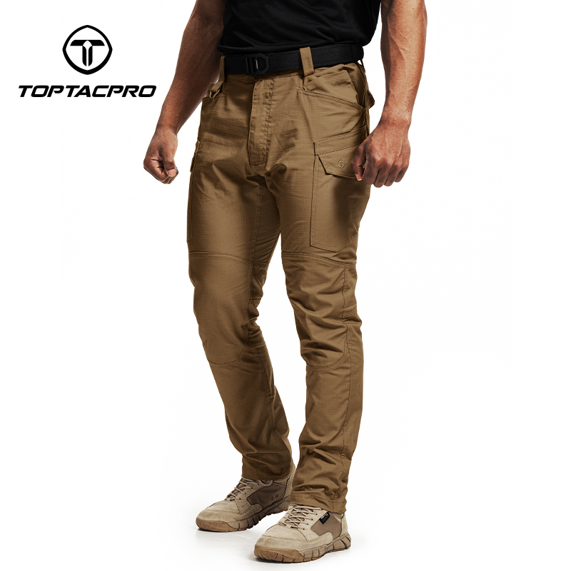 TOPTACPRO Men's Tactical Pants Flex Ripstop Cargo Trousers for Outdoor Hiking Work Casual Pants Large Capacity Pants