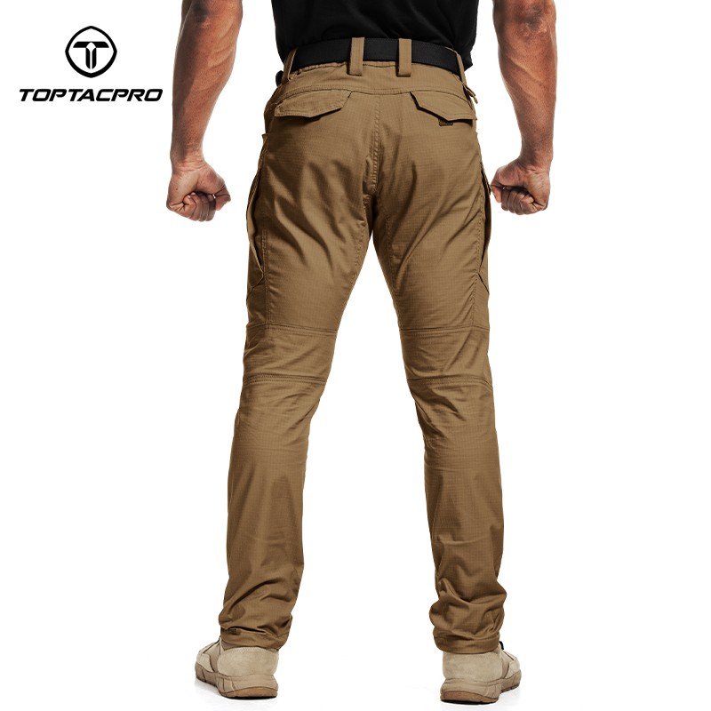 TOPTACPRO Men's Tactical Pants Flex Ripstop Cargo Trousers for Outdoor Hiking Work Casual Pants Large Capacity Pants