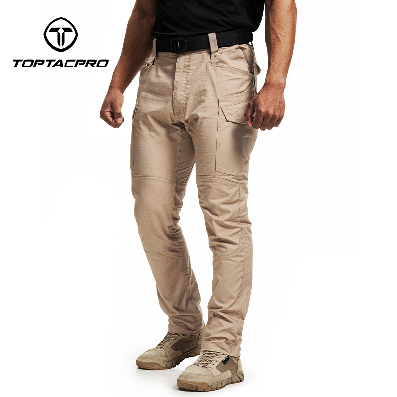 TOPTACPRO Men's Tactical Pants Flex Ripstop Cargo Trousers for Outdoor Hiking Work Casual Pants Large Capacity Pants