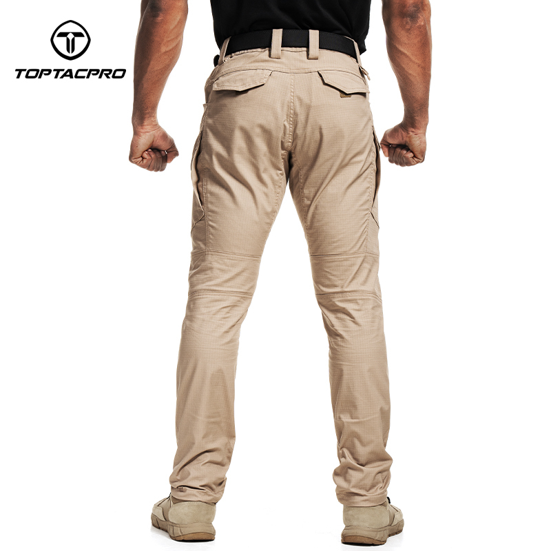 TOPTACPRO Men's Tactical Pants Flex Ripstop Cargo Trousers for Outdoor Hiking Work Casual Pants Large Capacity Pants