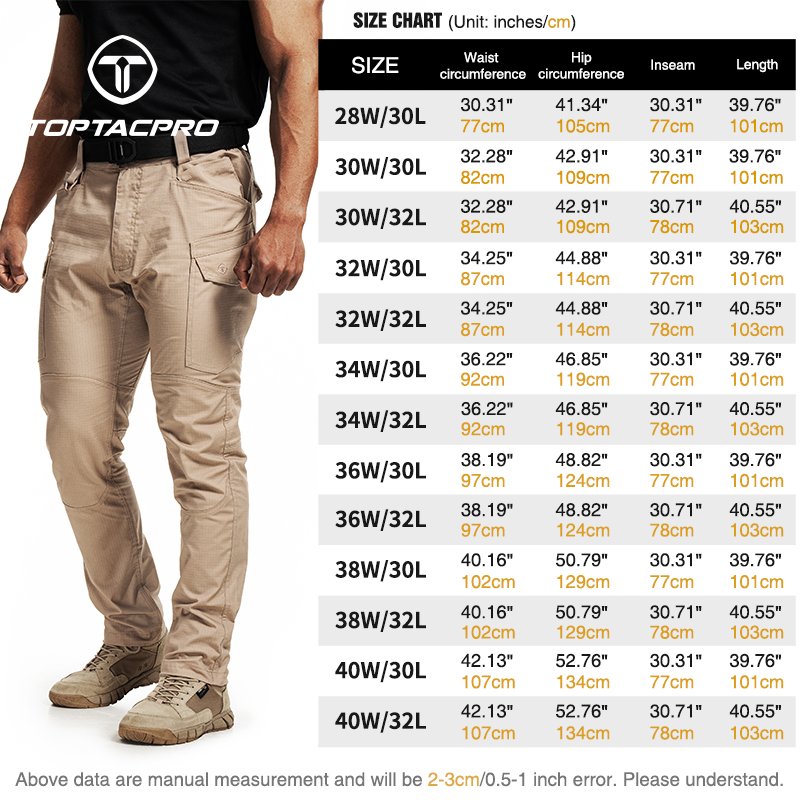 TOPTACPRO Men's Tactical Pants Flex Ripstop Cargo Trousers for Outdoor Hiking Work Casual Pants Large Capacity Pants 8202