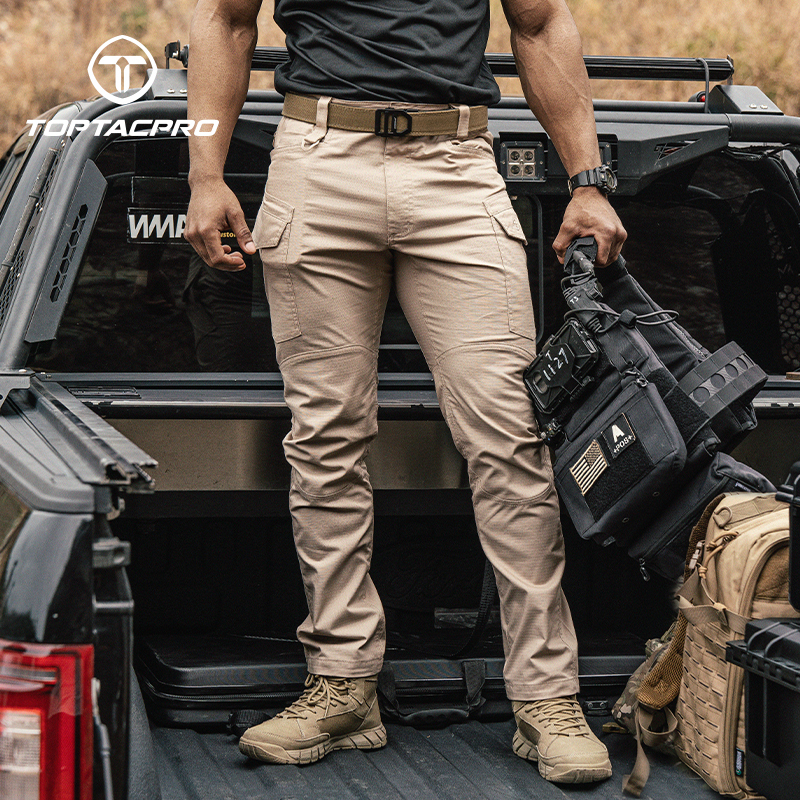 TOPTACPRO Men's Tactical Pants Flex Ripstop Cargo Trousers for Outdoor Hiking Work Casual Pants Large Capacity Pants 8202