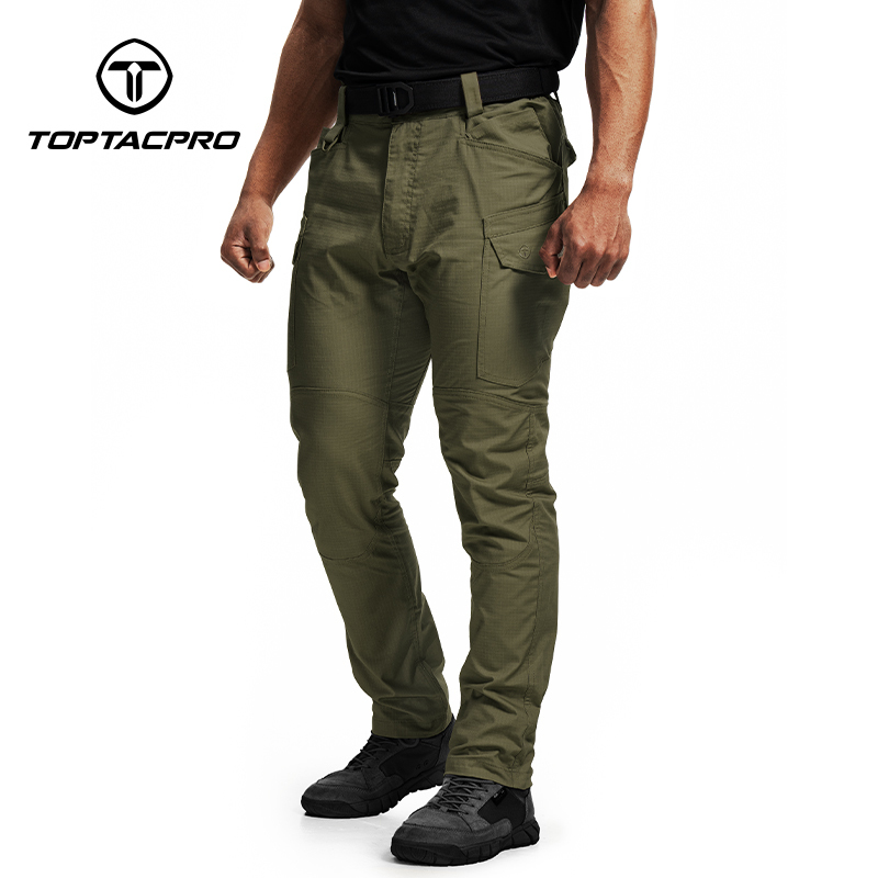 TOPTACPRO Men's Tactical Pants Flex Ripstop Cargo Trousers for Outdoor Hiking Work Casual Pants Large Capacity Pants
