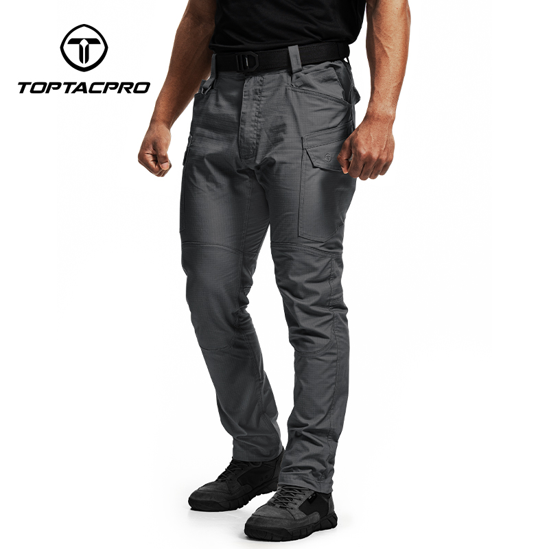 TOPTACPRO Men's Tactical Pants Flex Ripstop Cargo Trousers for Outdoor Hiking Work Casual Pants Large Capacity Pants