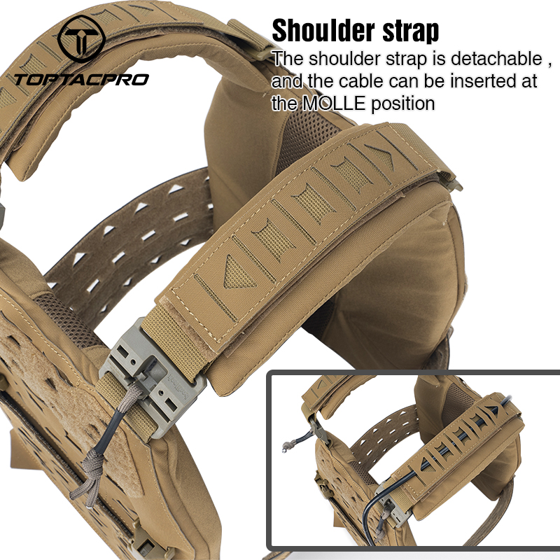 TOPTACPRO Tactical Vest Magnetic Suction Quick Release Buckle  Fabric Matting Training Vest 8301