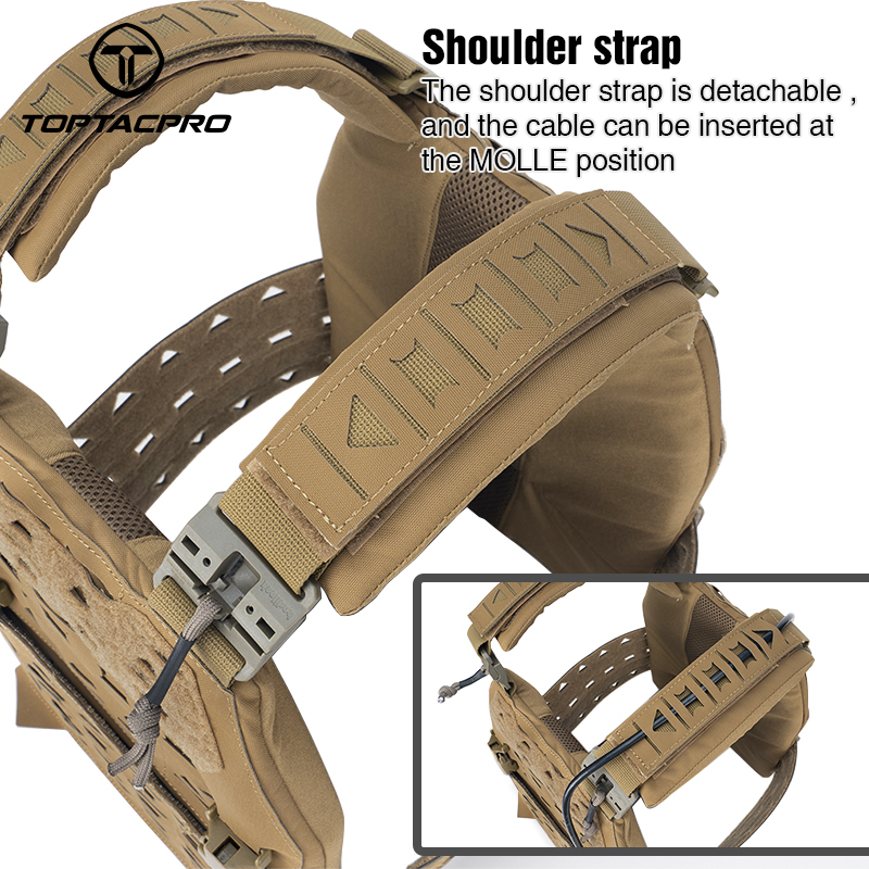 TOPTACPRO Tactical Vest Magnetic Suction Quick Release Buckle  Fabric Matting Training Vest 8301