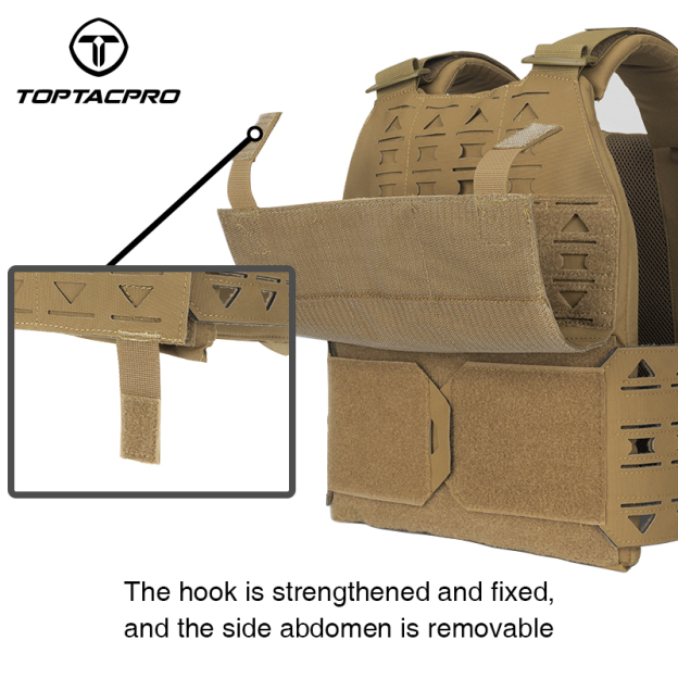 TOPTACPRO Tactical Vest Magnetic Suction Quick Release Buckle  Fabric Matting Training Vest 8301