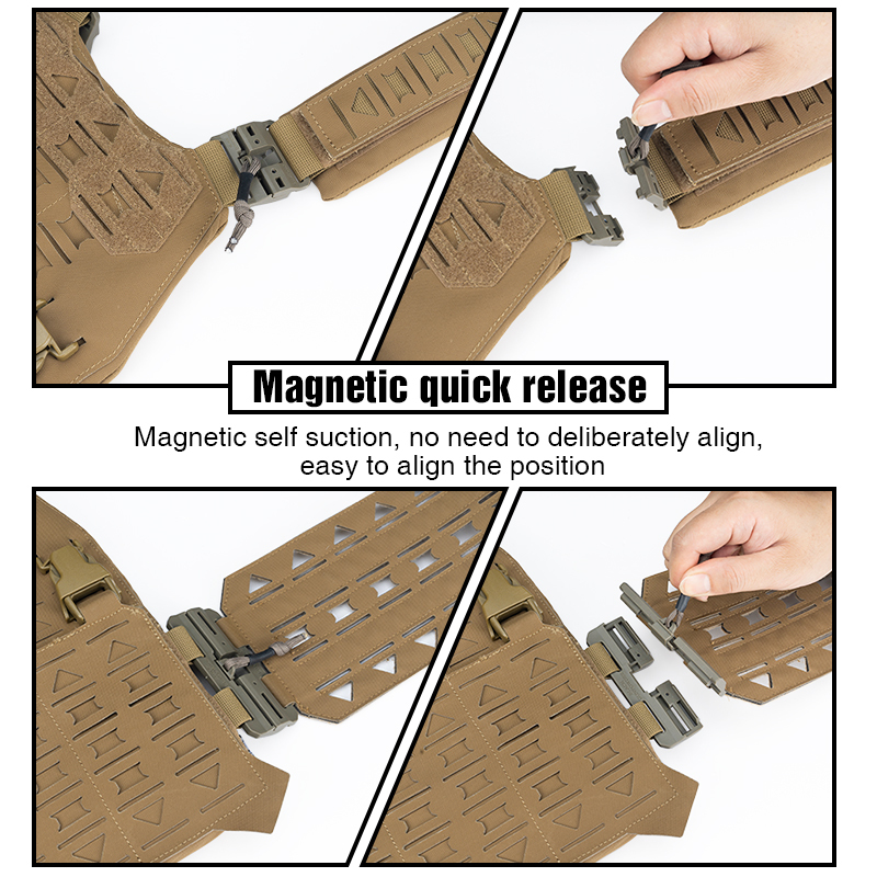 TOPTACPRO Tactical Vest Magnetic Suction Quick Release Buckle  Fabric Matting Training Vest 8301