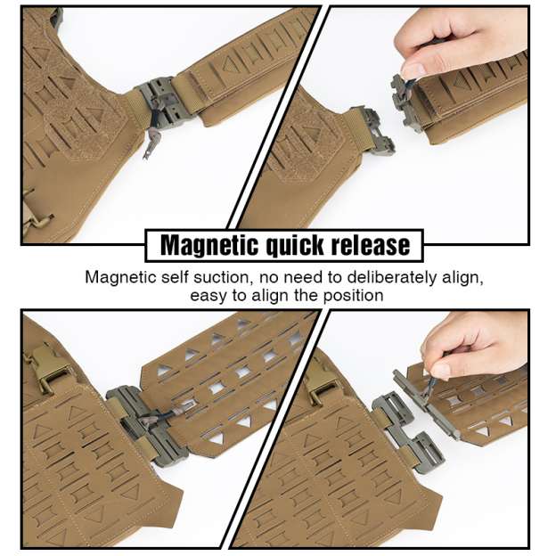 TOPTACPRO Tactical Vest Magnetic Suction Quick Release Buckle  Fabric Matting Training Vest 8301