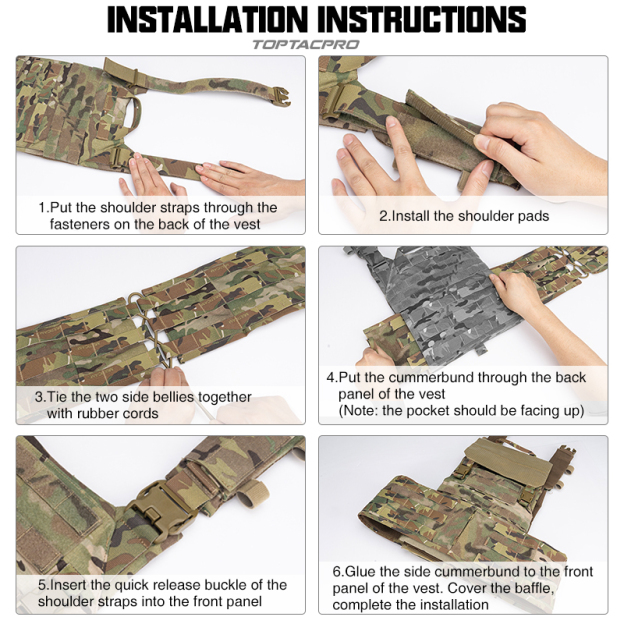 TOPTACPRO RhinoTactical Vest XN Quick Release Plate Carrier Military MOLLE Combat Vest 8302