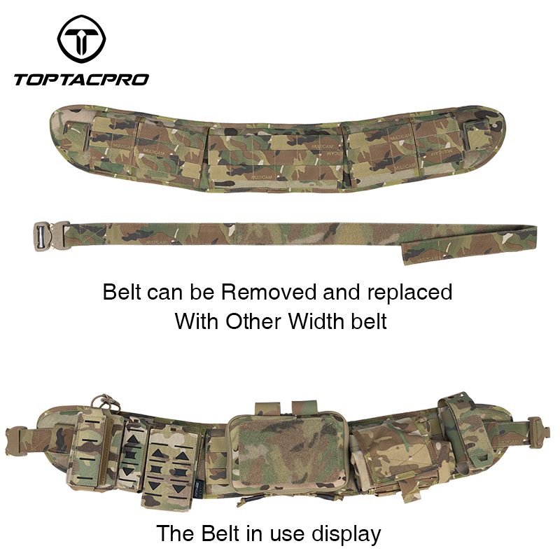 TOPTACPRO Tactical Belt Cobra Quick Release Rigger MOLLE Battle Belt High-end Material 8401