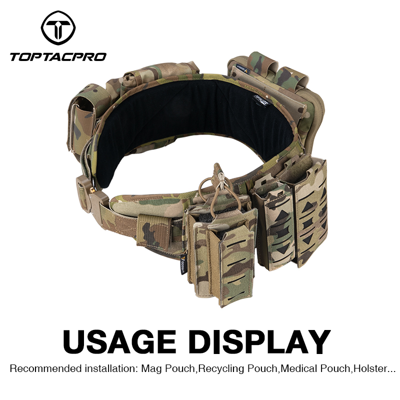 TOPTACPRO Tactical Belt Cobra Quick Release Rigger MOLLE Battle Belt High-end Material 8401
