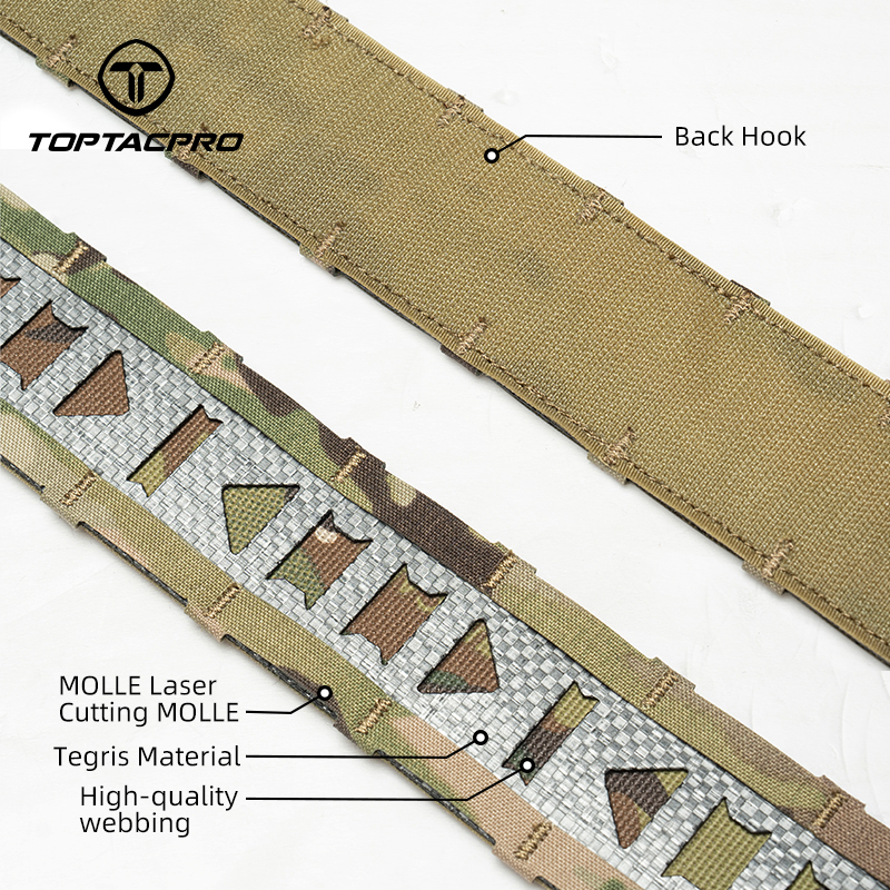 TOPTACPRO 2" Tegris Tactical Belt with 1" Cobra Buckle MOLLE Belt Quick Release Combat Molle Belt 8402