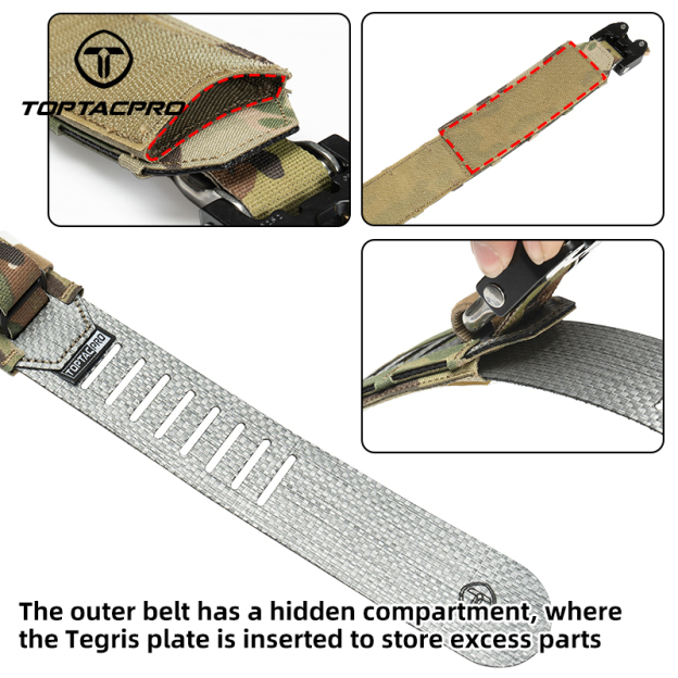 TOPTACPRO 2" Tegris Tactical Belt with 1" Cobra Buckle MOLLE Belt Quick Release Combat Molle Belt 8402