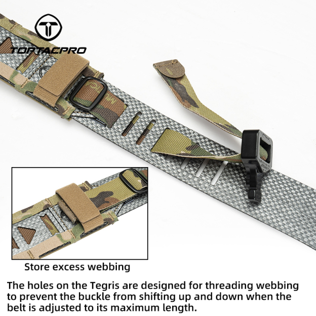TOPTACPRO 2" Tegris Tactical Belt with 1" Cobra Buckle MOLLE Belt Quick Release Combat Molle Belt 8402