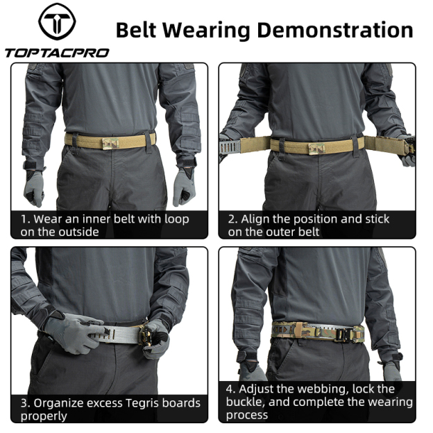 TOPTACPRO 2" Tegris Tactical Belt with 1" Cobra Buckle MOLLE Belt Quick Release Combat Molle Belt 8402