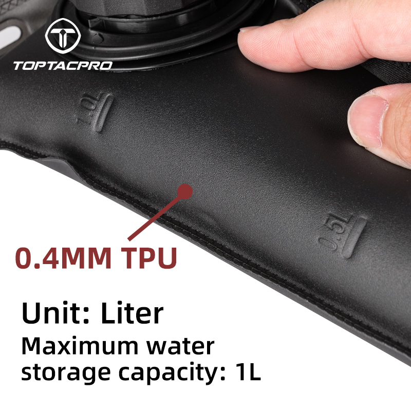 TOPTACPRO 1L Hydration Bladder Water Bladder Foldable Bag with Drinking Tube 8907