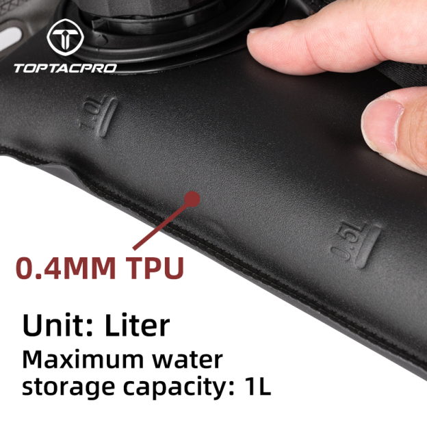 TOPTACPRO 1L Hydration Bladder Water Bladder Foldable Bag with Drinking Tube 8907