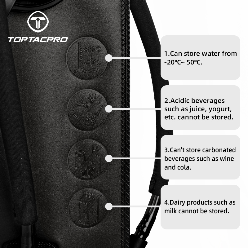 TOPTACPRO 1L Hydration Bladder Water Bladder Foldable Bag with Drinking Tube 8907