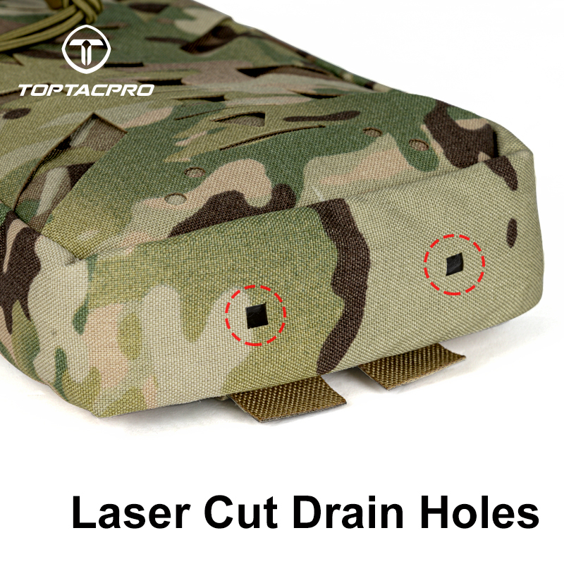 TOPTACPRO Tactical Hydration Pouch with Inner Bladder Water Bag Laser Cut MOLLE for Hiking Biking Climbing 8504